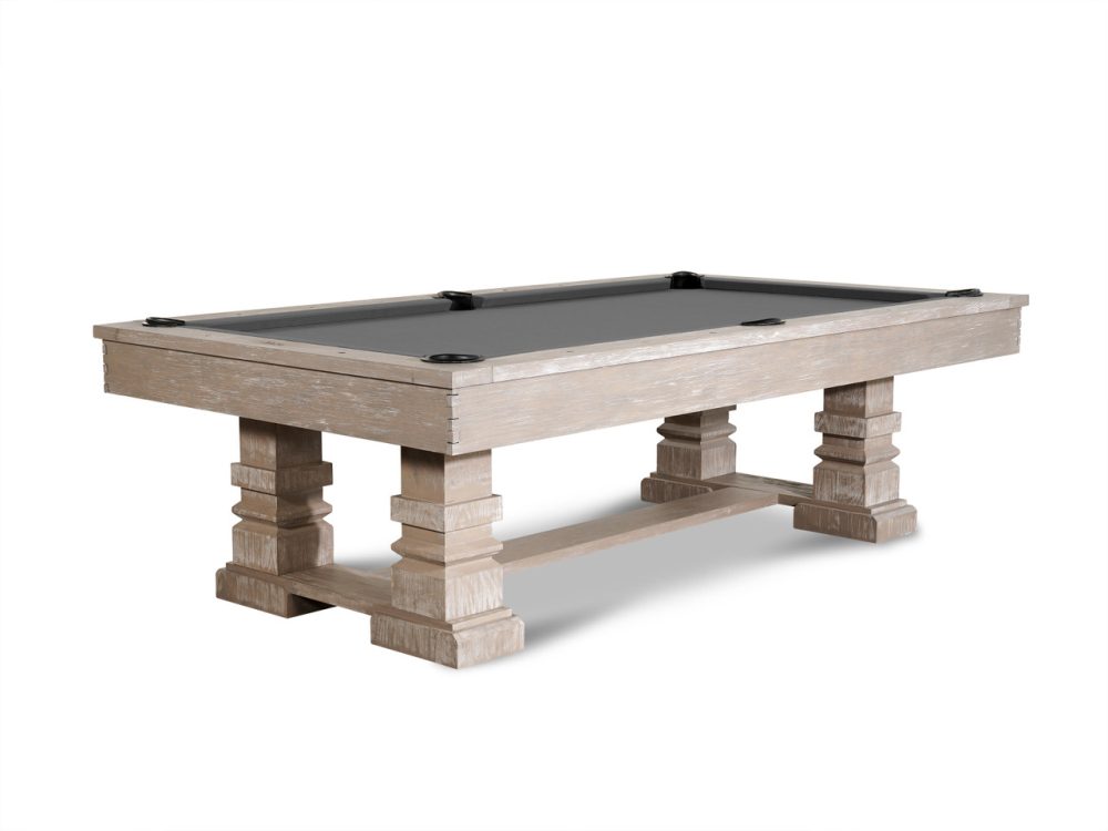 Nixon Billiards Huck Slate Pool Table in Grey White Oak