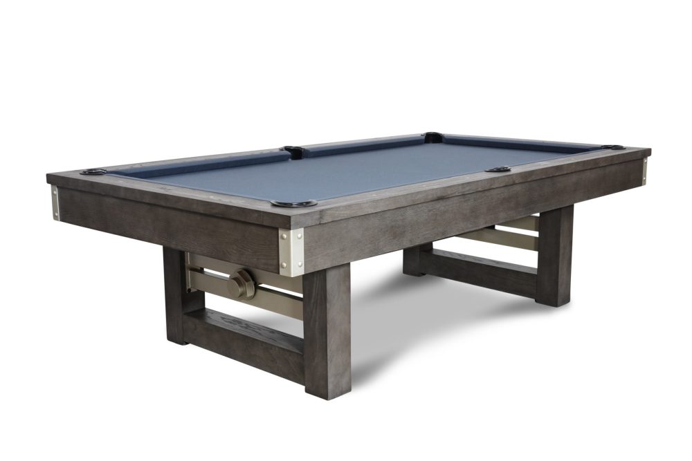 Nixon Billiards Bryant Slate Pool Table in Grayson Grey w/ Metal Legs