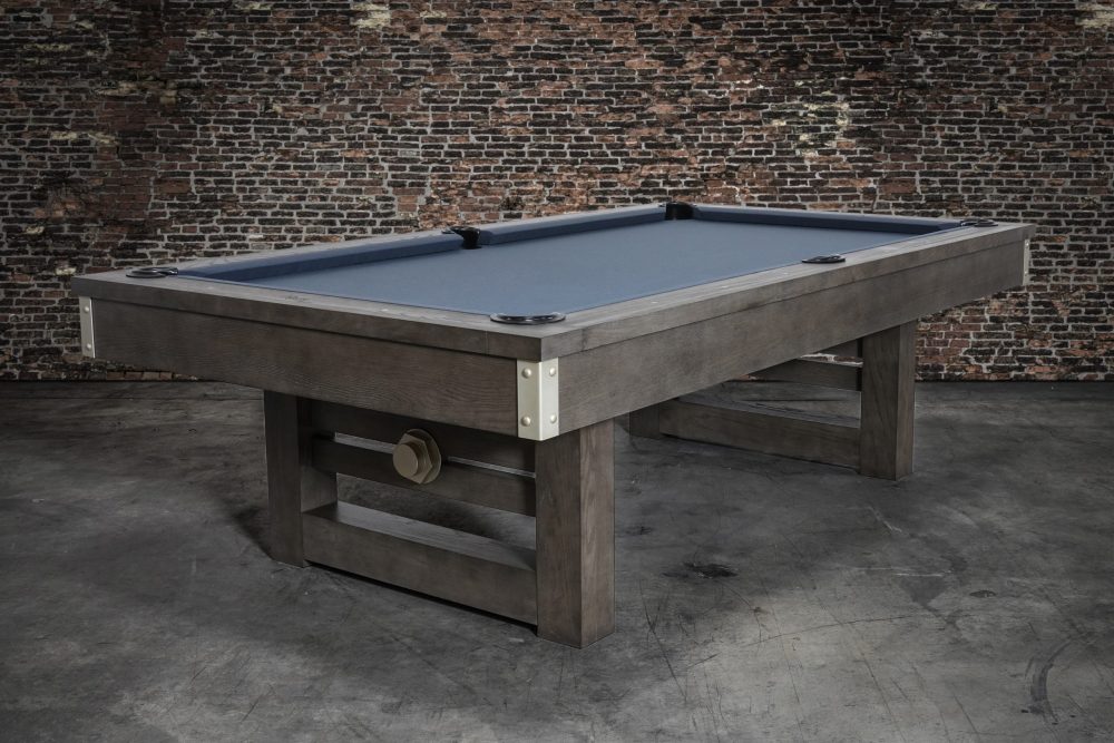 Nixon Billiards Bryant Slate Pool Table in Grayson Grey w/ Wood Legs