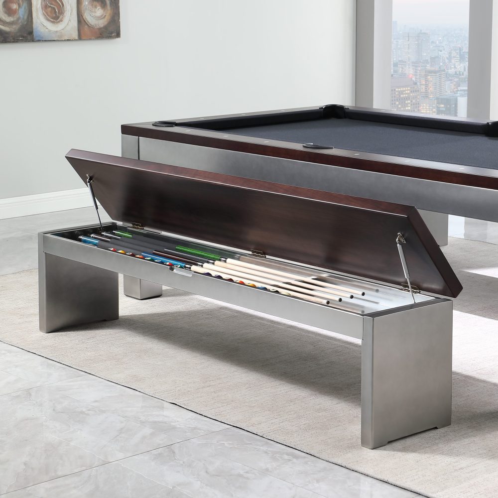 Playcraft Genoa Slate Pool Table in Walnut on Silver