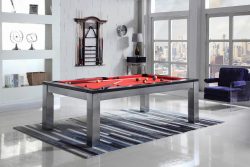 Playcraft Monaco Slate Pool Table w/Dining Top, Black on Silver