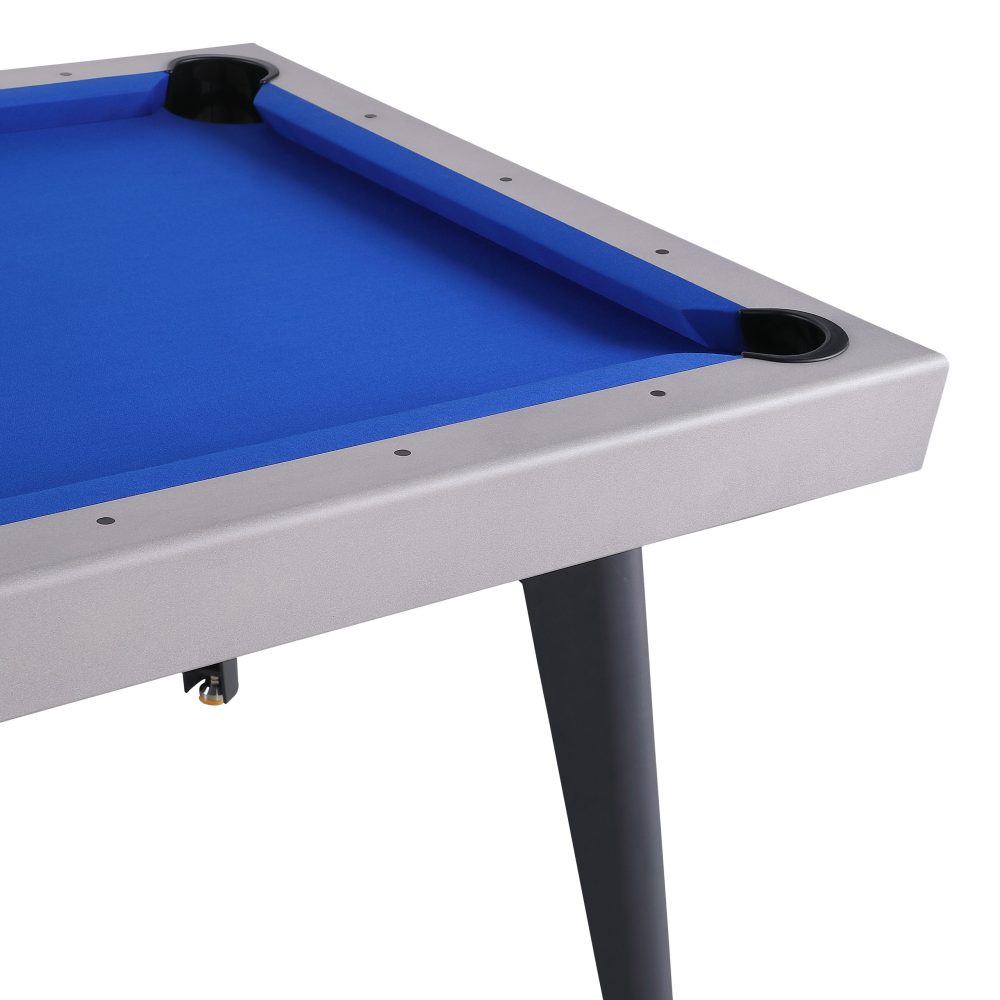 Playcraft Santorini 7' Outdoor Pool Table w/Dining Top, Benches, & Ping Pong, Gray - Image 2