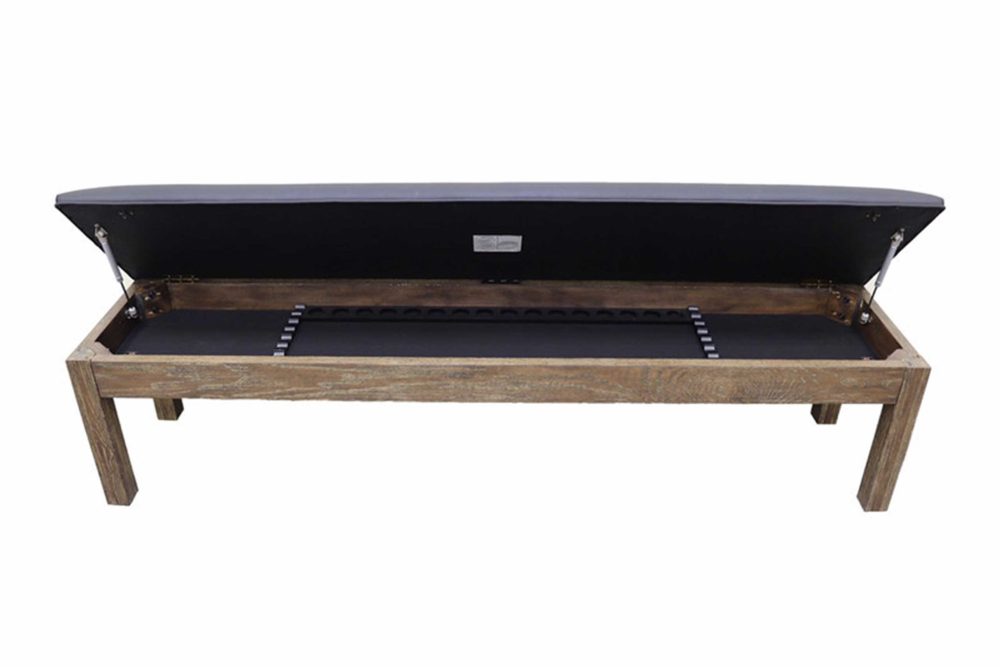 PTP Dining Bench with 75" Storage in Weathered Natural