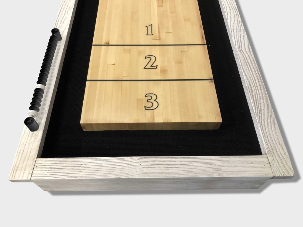 Playcraft Montauk Shuffleboard Table w/15" Butcher Block in Whitewash - Image 5