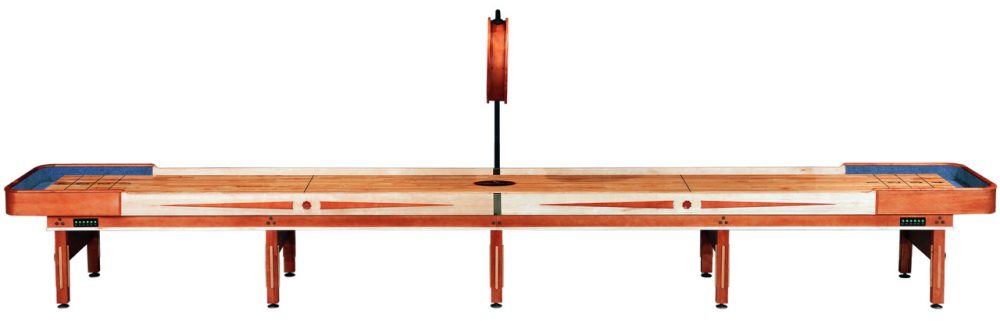 Playcraft Telluride Pro-Style Shuffleboard Table w/3" Butcher Block & Electric Scorer in Honey - Image 2