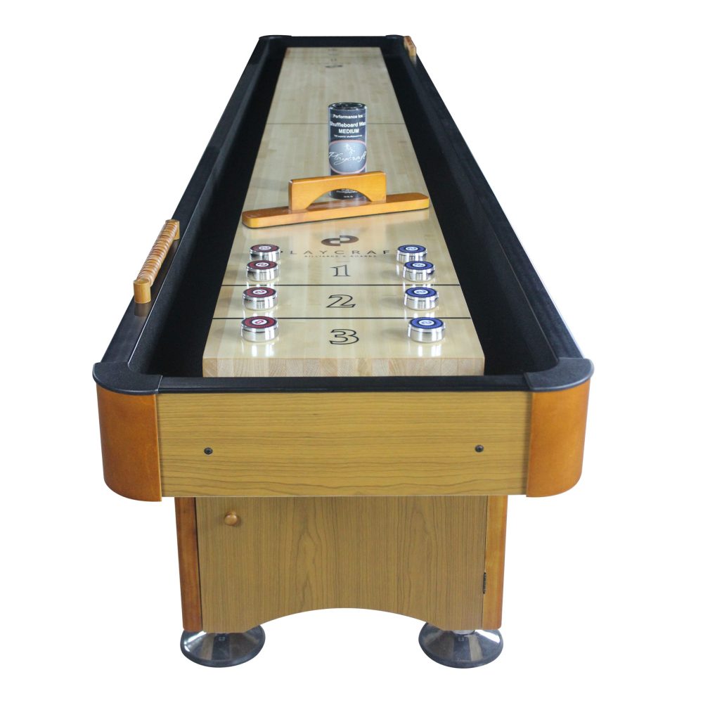 Playcraft Georgetown Shuffleboard Table w/15" Butcher Block in Honey Oak - Image 5